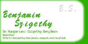 benjamin szigethy business card