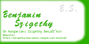 benjamin szigethy business card